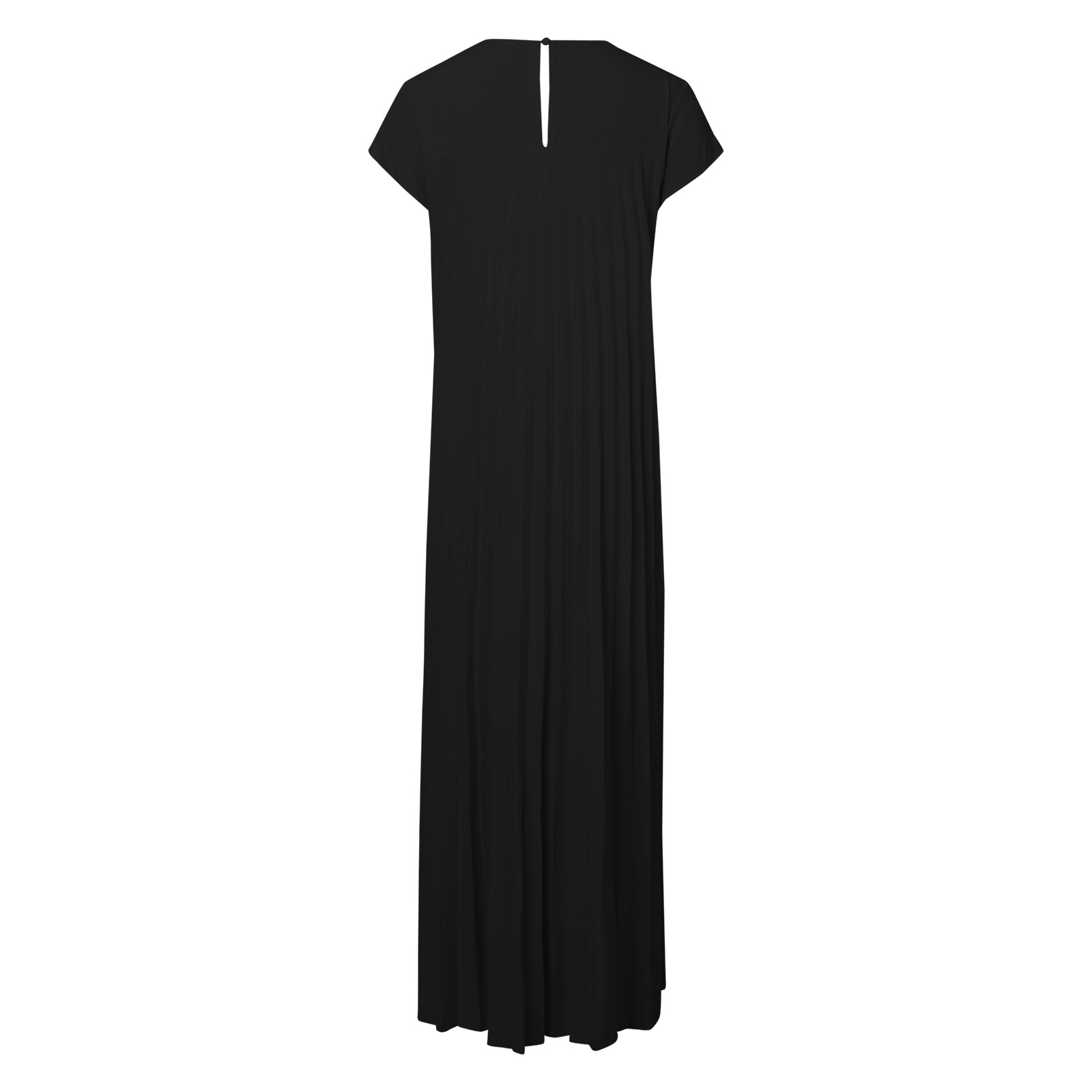 thumbnail image 4 of Vestido sin mangas con cuello redondo y pliegues para mujer 2025: color liso informal, poliéster ligero para el día a día en primavera/verano., 4 of 6
